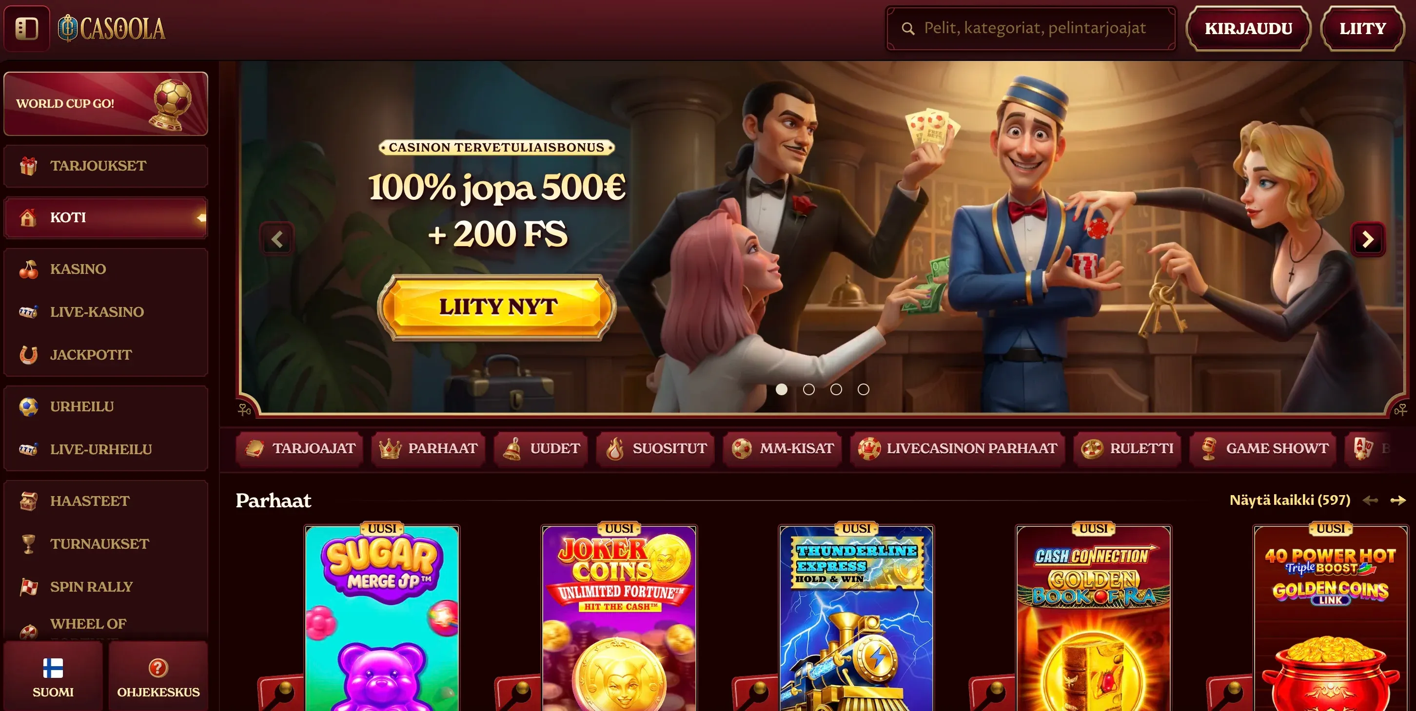 Casoola casino kotisivu